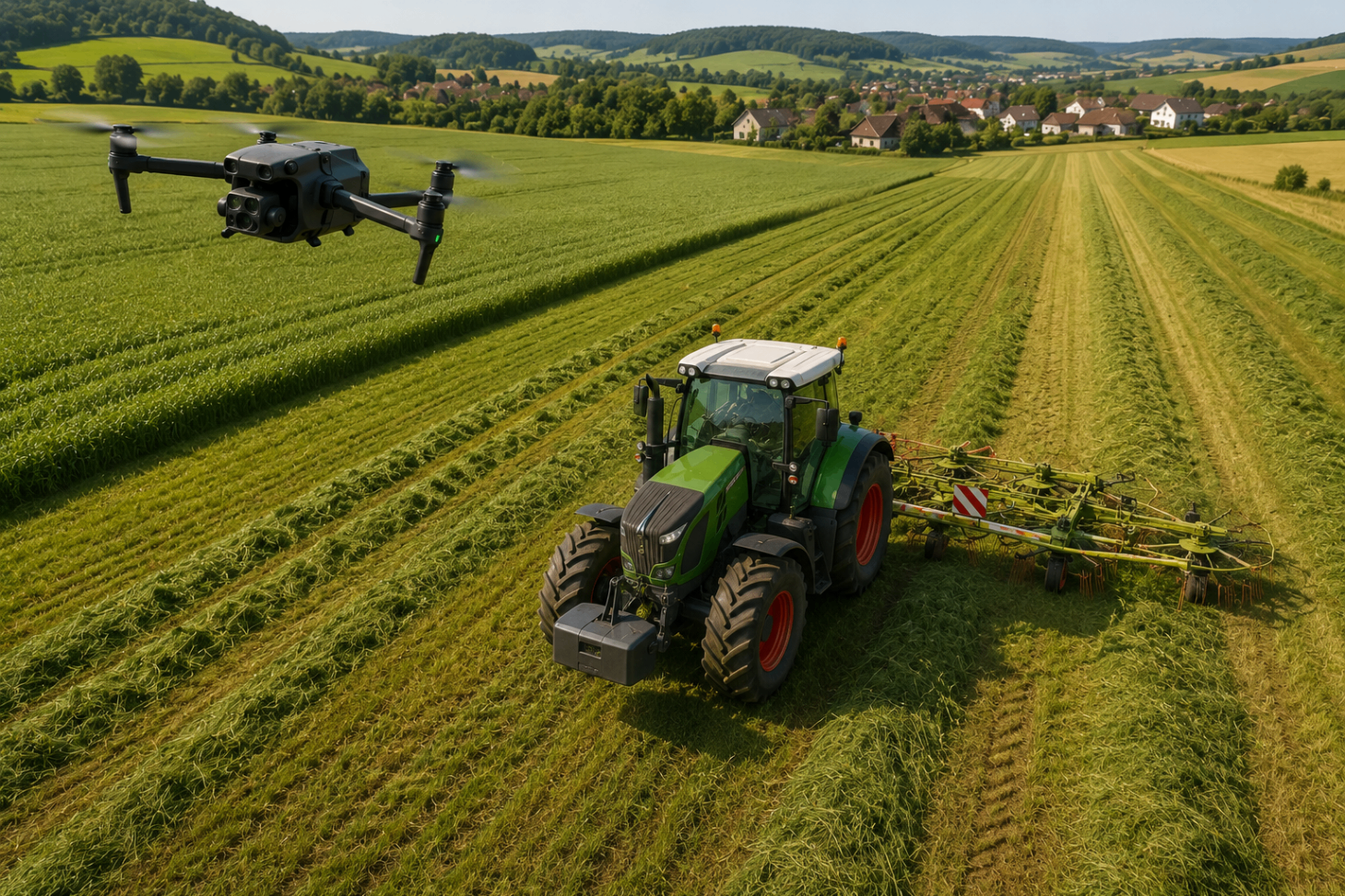 Drohne über landwirtschaftlicher Fläche
