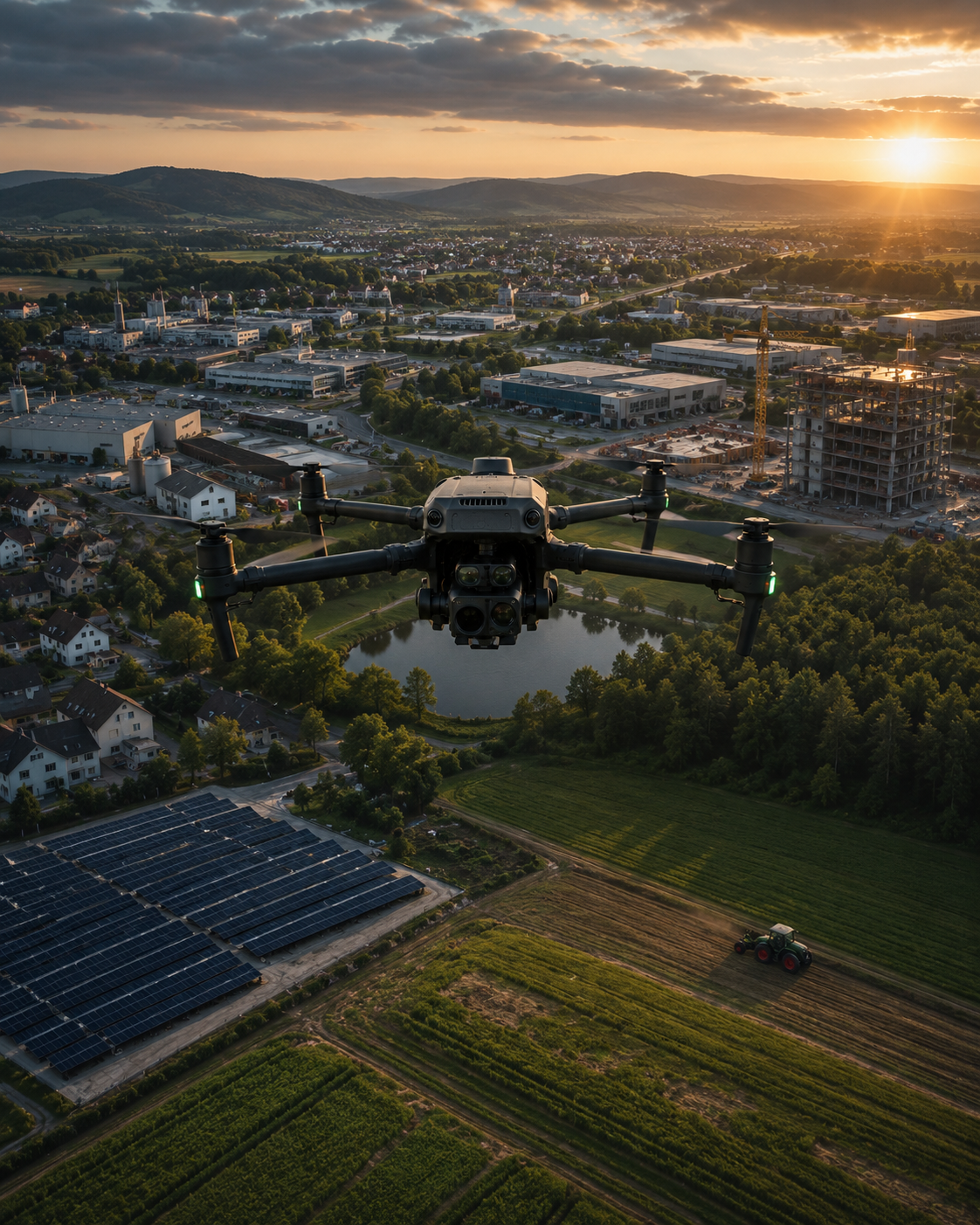 Cinematische Drohnenaufnahme aus einem DRONYS Einsatz