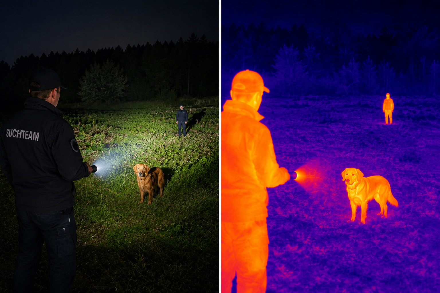 Wärmebildgestützte Personensuche bei Nacht